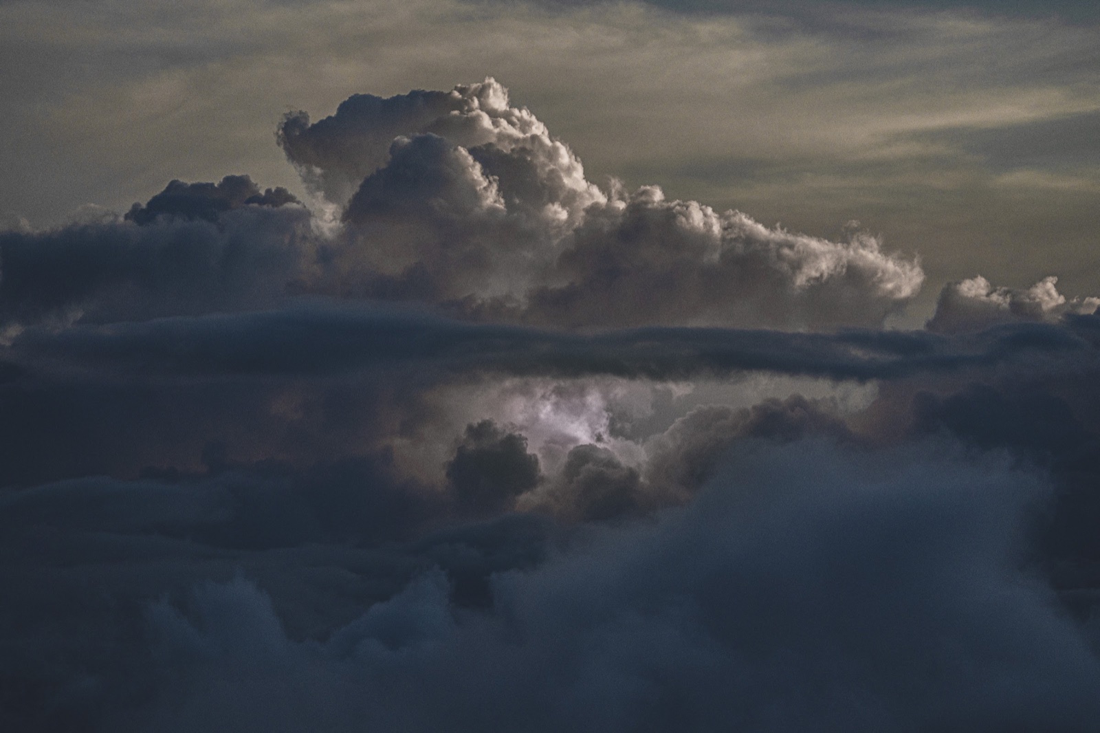 Cloud study, lit from within